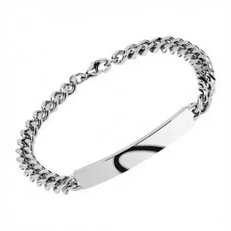 Bracelet en inox avec demi-coeur