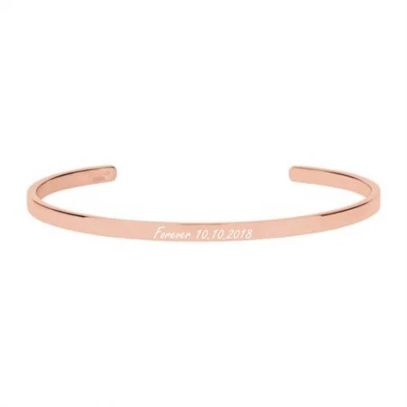 Bracelet or rosé avec gravure