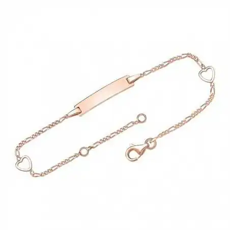 Bracelet stylé avec éléments de coeur dorés rosé