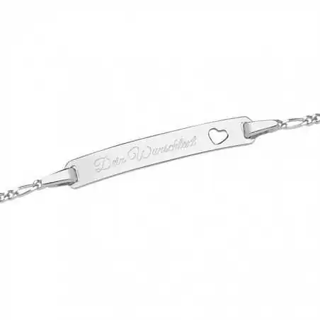 Bracelet or blanc 375 personnalisable avec coeur