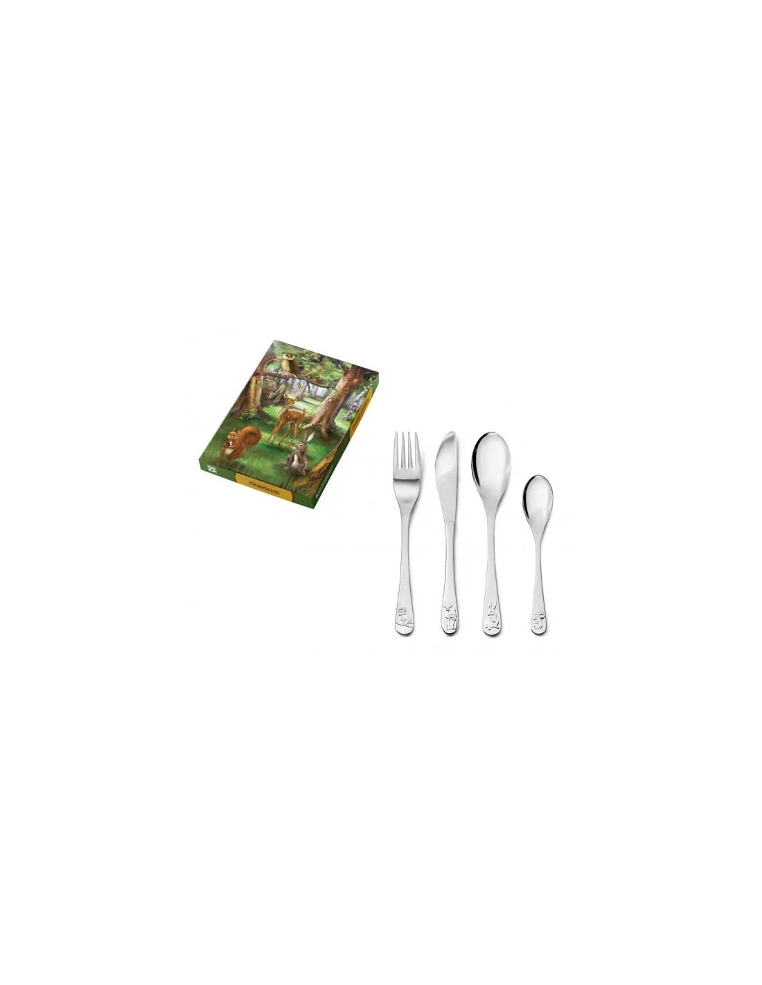 Set 4 couverts de table en inox pour enfant 'Amis de la forêt' - 95066 -  RÖSLE